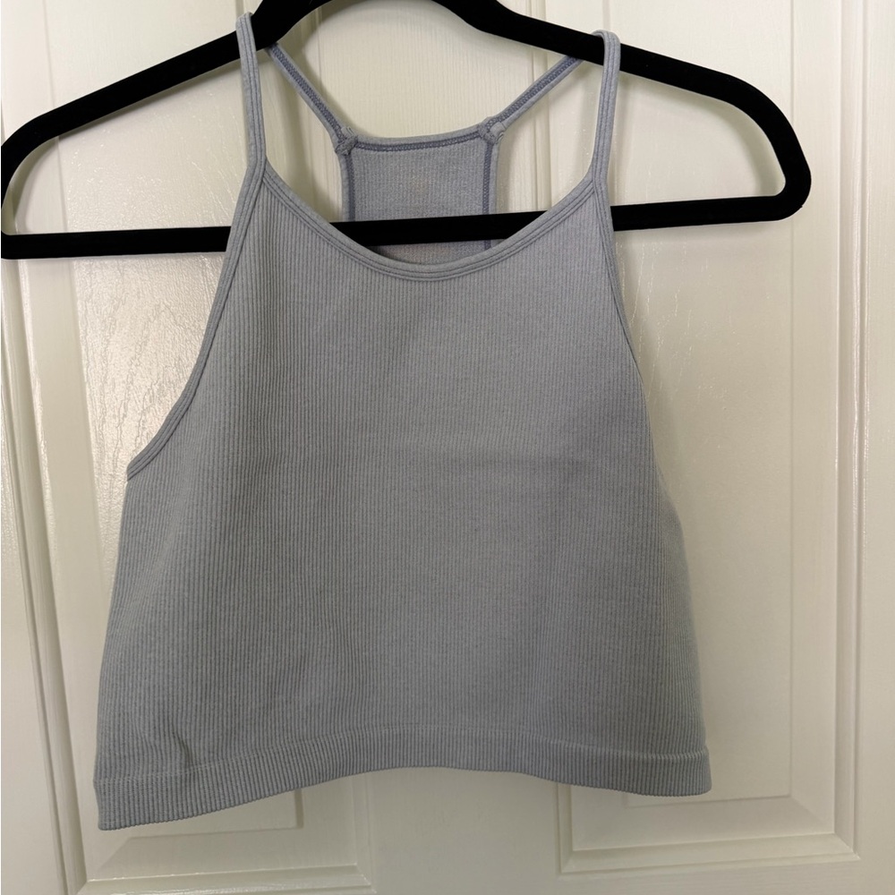 Altar’d state Light Blue Ribbed Tank Top